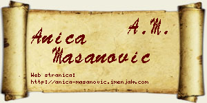 Anica Mašanović vizit kartica